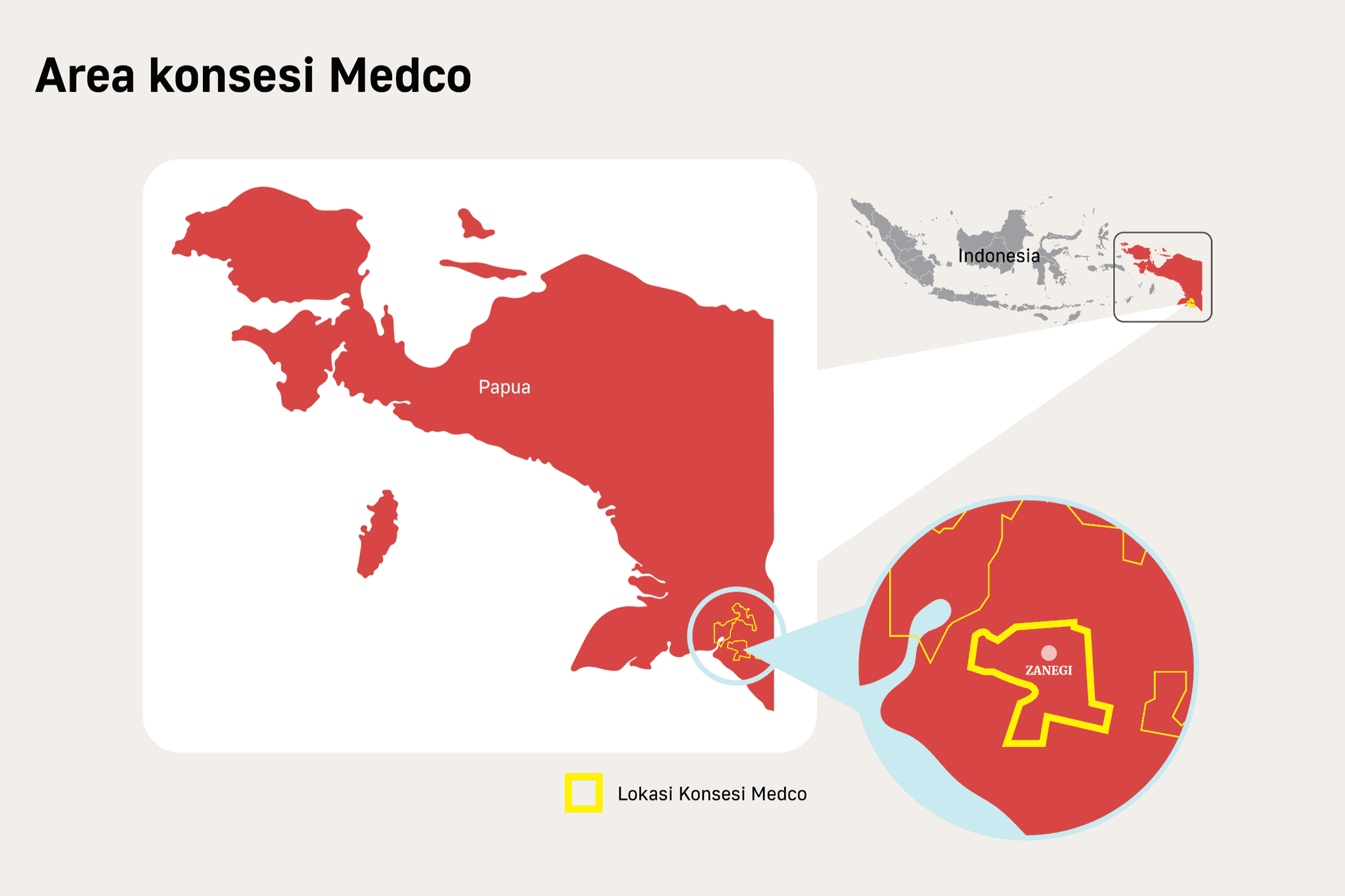 Desa Zanegi terletak di selatan Papua.