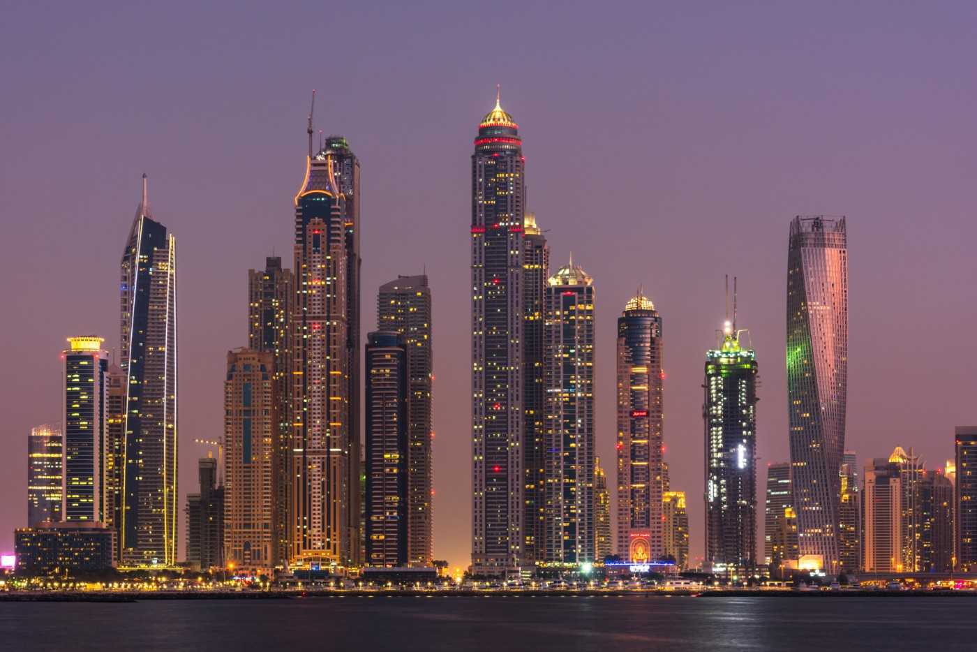 Photo of skyscrapers in Dubai. 