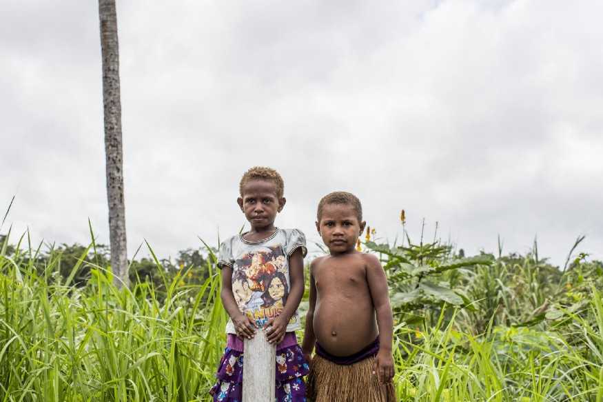 Photo of Auyu children in Boven Digoel, 2017. 