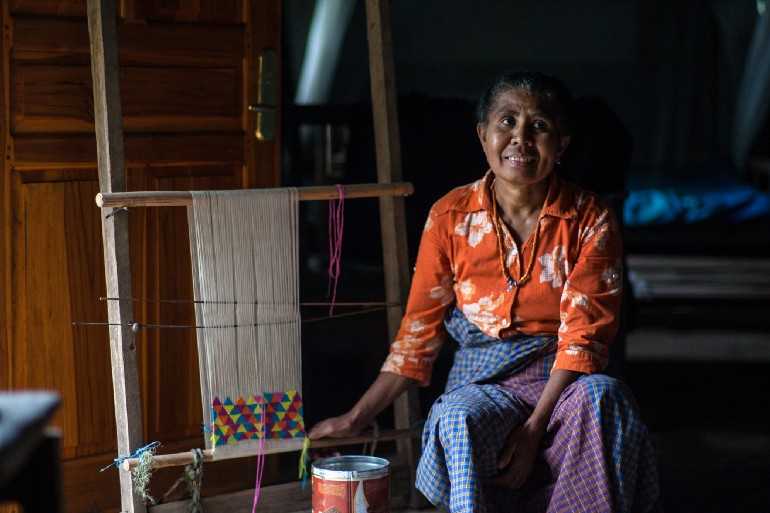 Photo of Lodia Oematan at her home. 