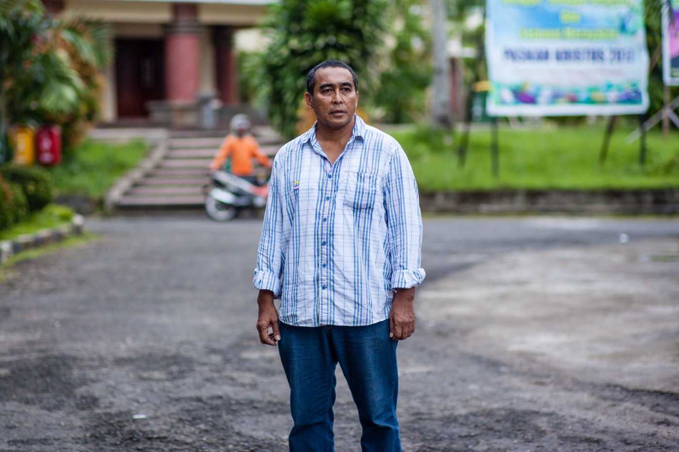 Jacky Manuputty at the headquarters of the Protestant Church of Maluku in Ambon, in 2017. By Leo Plunkett/The Gecko Project.