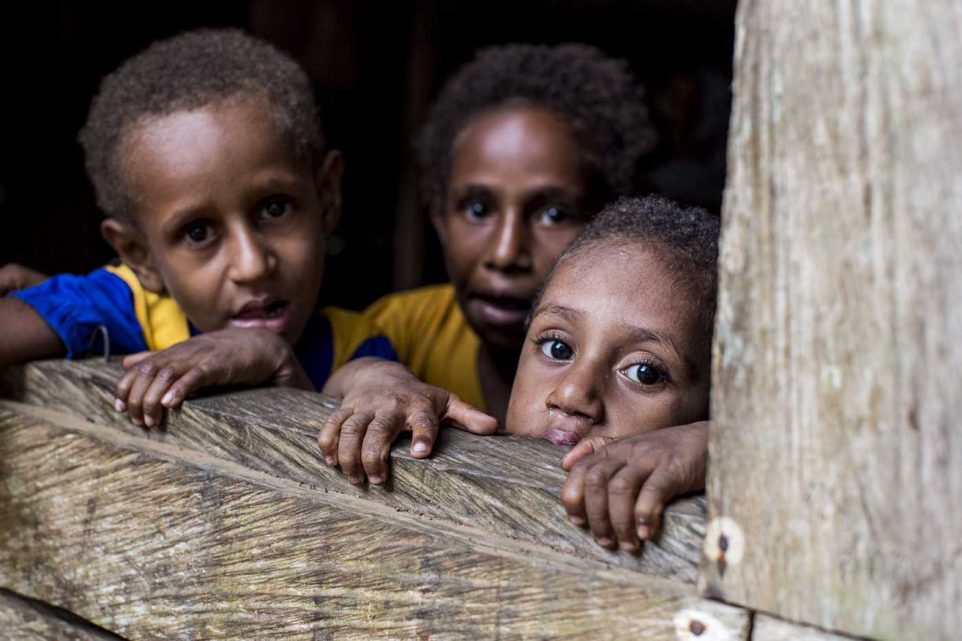 Auyu children in Boven Digoel, 2017. 