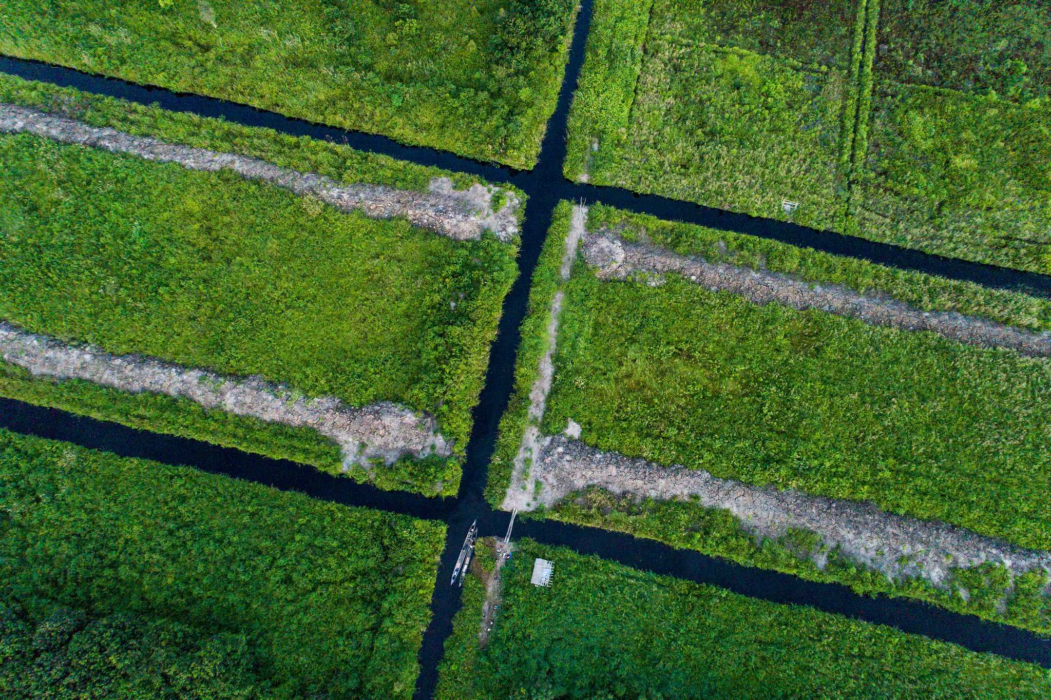 Canal on peatland area in Mendawai village, Katingan district, Central Kalimantan.